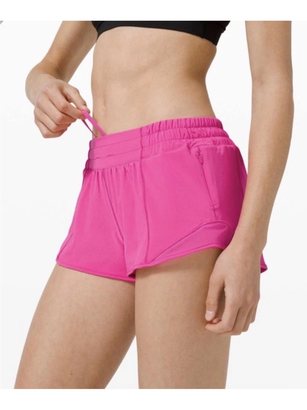 Lululemon Hotty Hot LR Short 2.5 Sonic Pink Neon Running Shorts Size 10